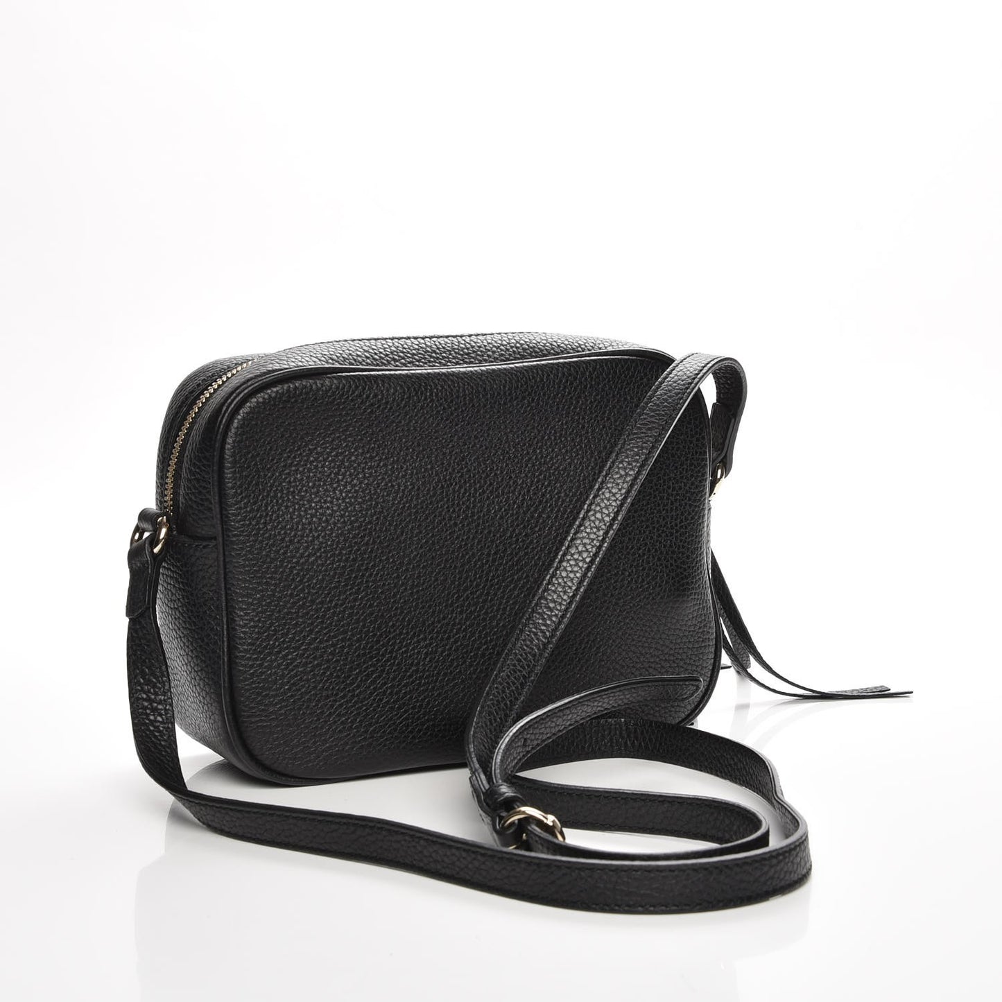 Pebbled Calfskin Small Soho Disco Bag Black