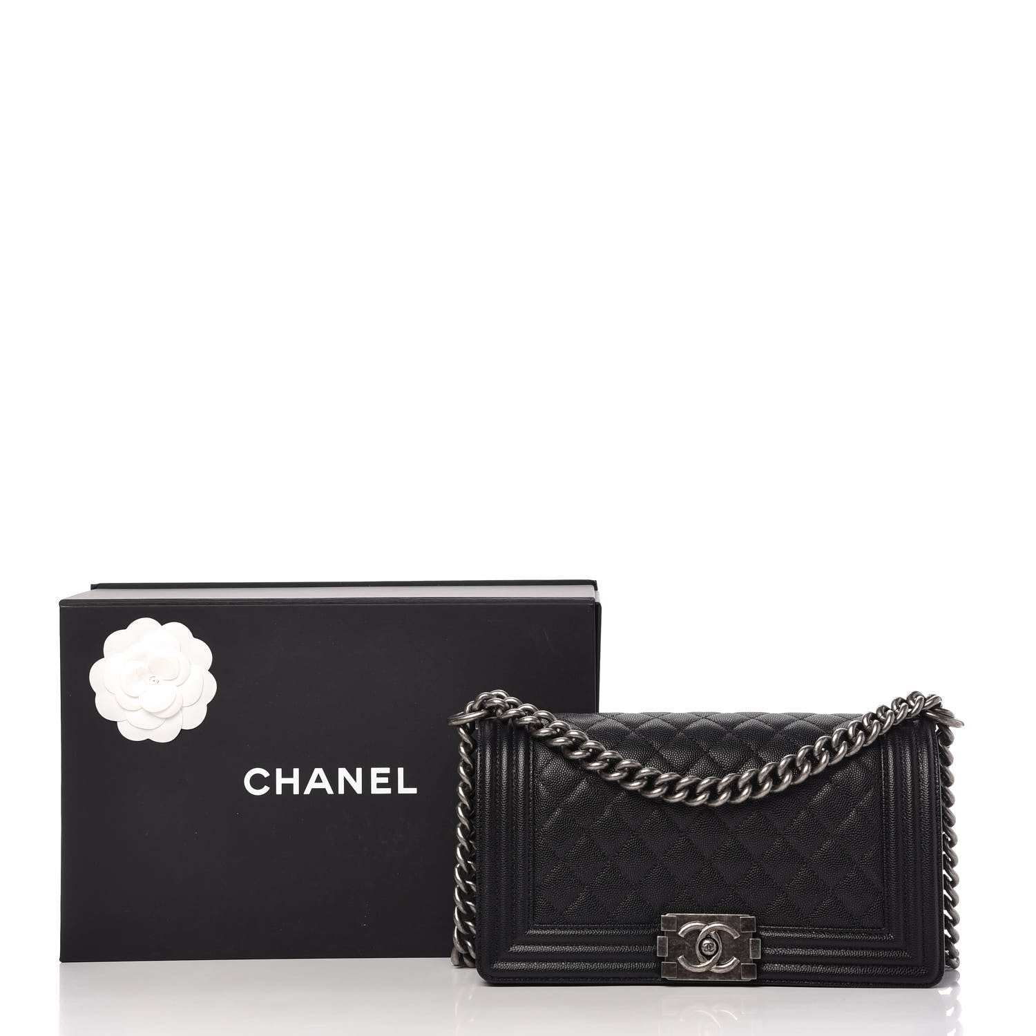 Chanel Caviar Quilted Medium Boy Flap Black 12 of 12