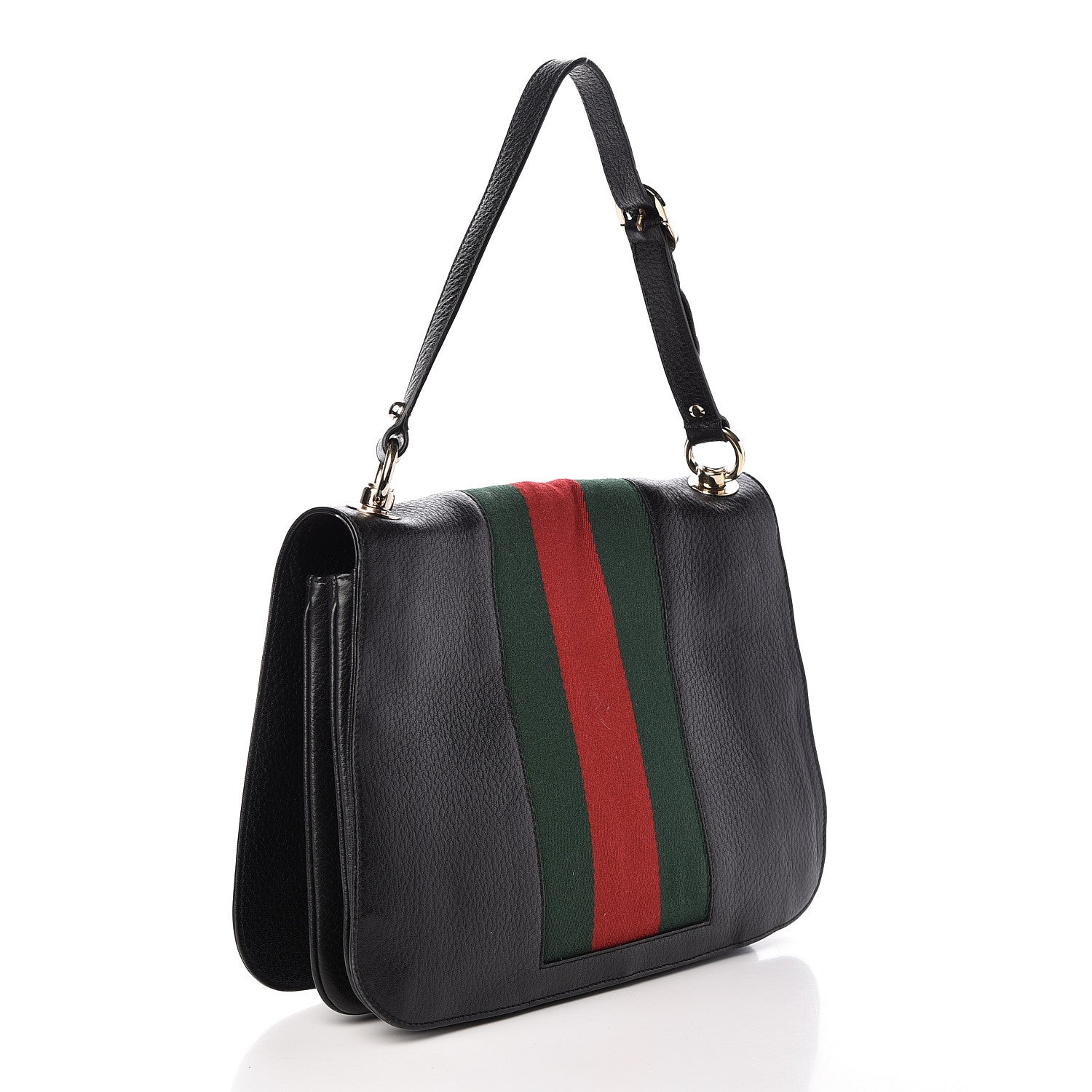 Gucci Calfskin Web Blondie Shoulder Flap Bag Black 3 of 10
