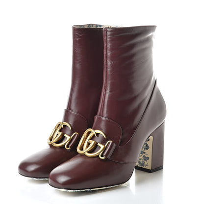Gucci Malaga Kid GG Victoire 95mm Ankle Boots 36.5 Vintage Bordeaux 3 of 9
