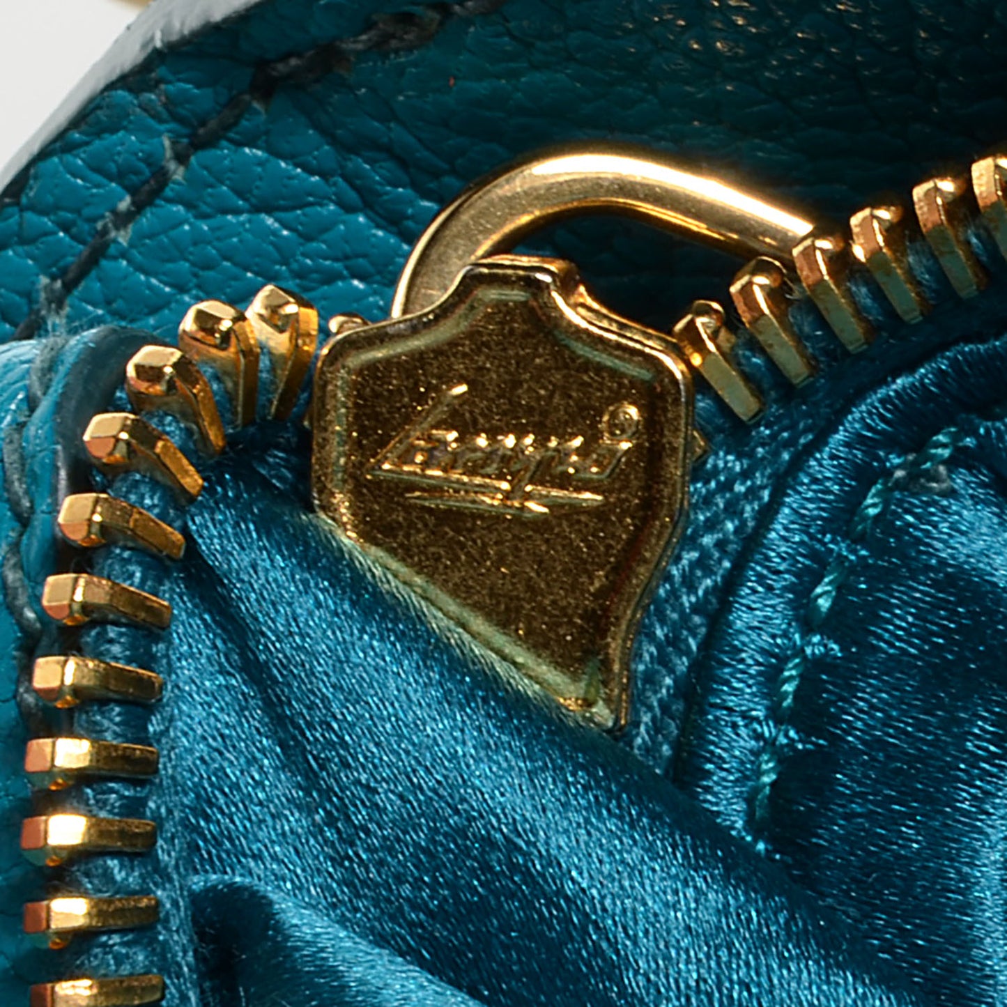 Grained Goatskin Madras Mini Crossbody Bag Turchese