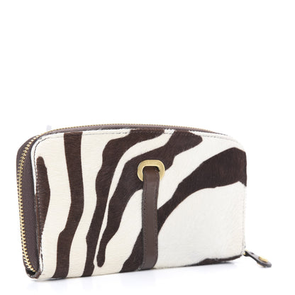 Jimmy Choo Zebra Print Pony Hair Wallet Brown 3 of 9