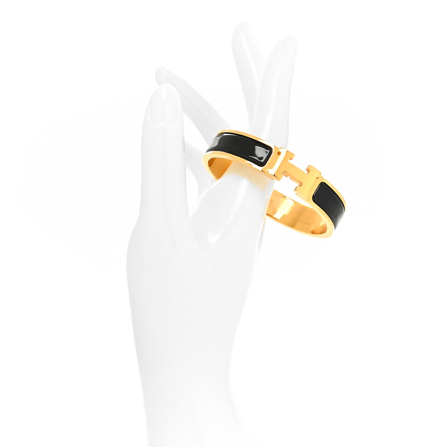 Enamel Narrow Clic Clac H Bracelet PM Black
