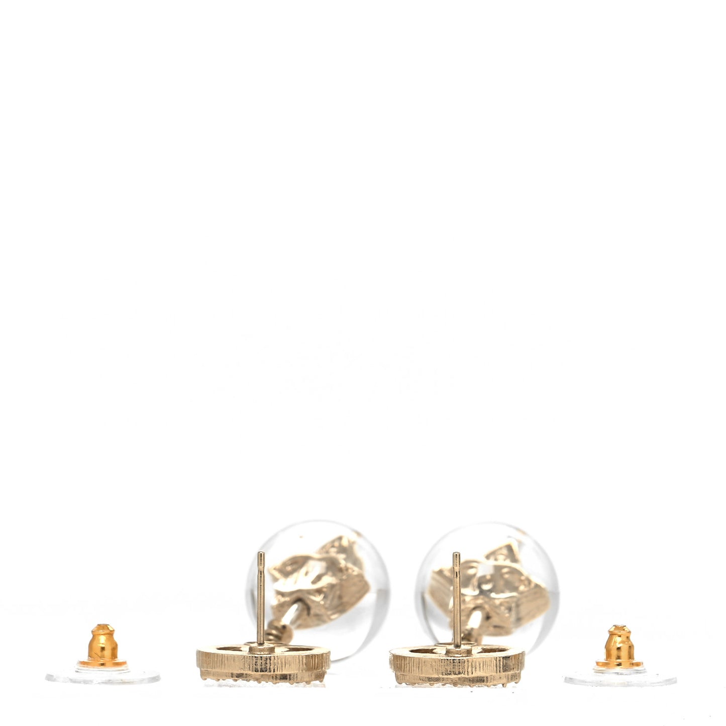 Resin Crystal CC Star Drop Earrings Gold
