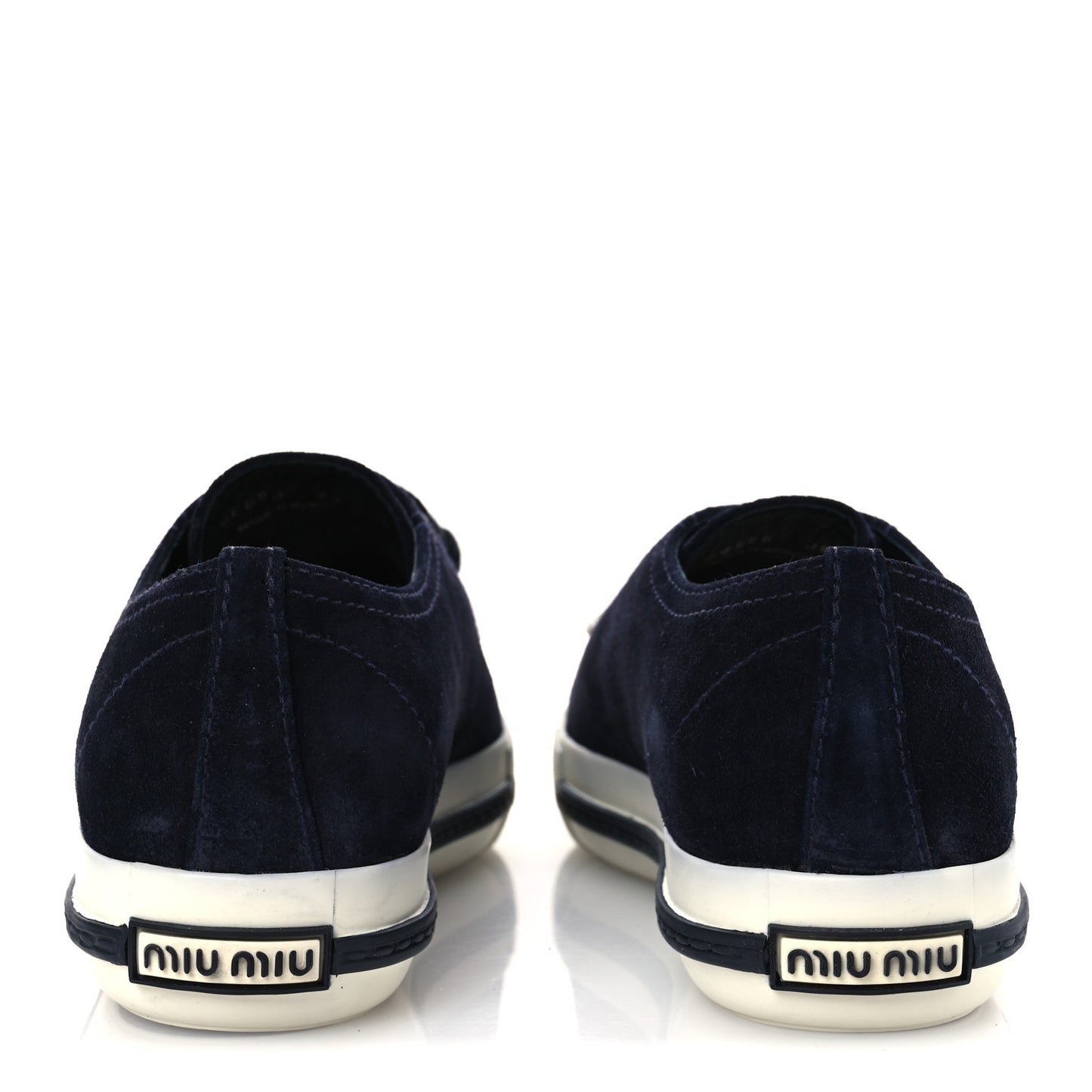 Camoscio Crystal Embellished Womens Low Top Sneakers 38 Navy