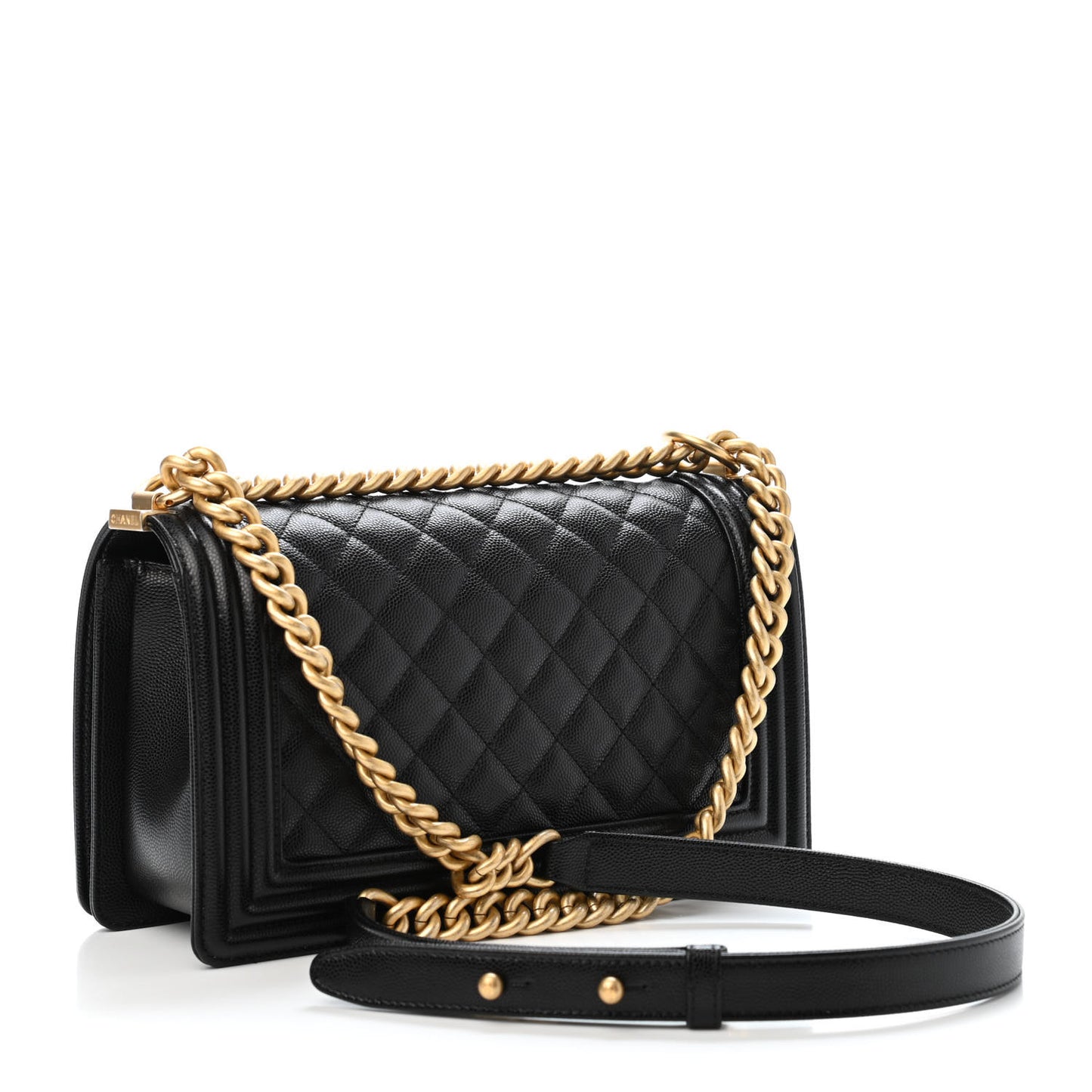 Caviar Quilted Medium Boy Flap Black