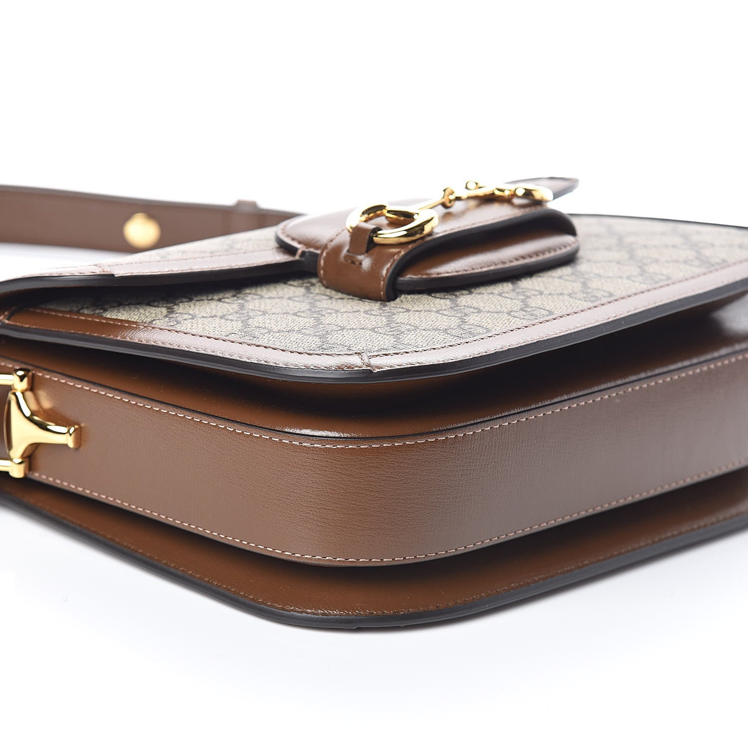 Gucci GG Supreme Monogram Horsebit 1955 Shoulder Bag Beige Brown Sugar 8 of 9