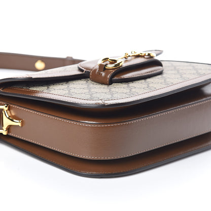 Gucci GG Supreme Monogram Horsebit 1955 Shoulder Bag Beige Brown Sugar 8 of 9
