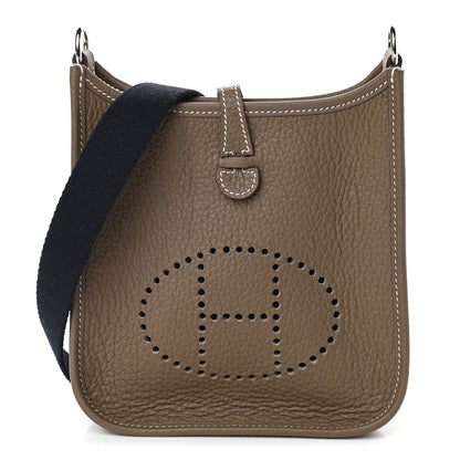 Hermes Taurillon Clemence Amazone Evelyne TPM Etoupe Bleu Indigo 1 of 9