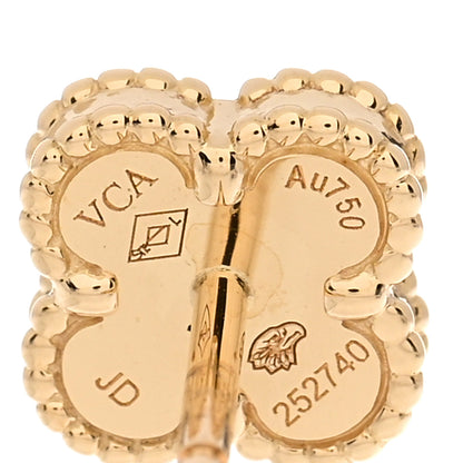 Van Cleef & Arpels 18K Yellow Gold Mother of Pearl Sweet Alhambra Earrings 4 of 5