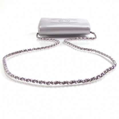 Chanel Patent Rhinestone Strass Wallet On Chain Gray 4 of 12