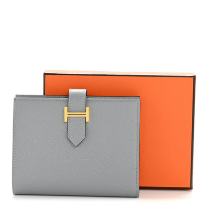 Hermes Madame Calfskin Bearn Compact Wallet Gris Pantin 10 of 10