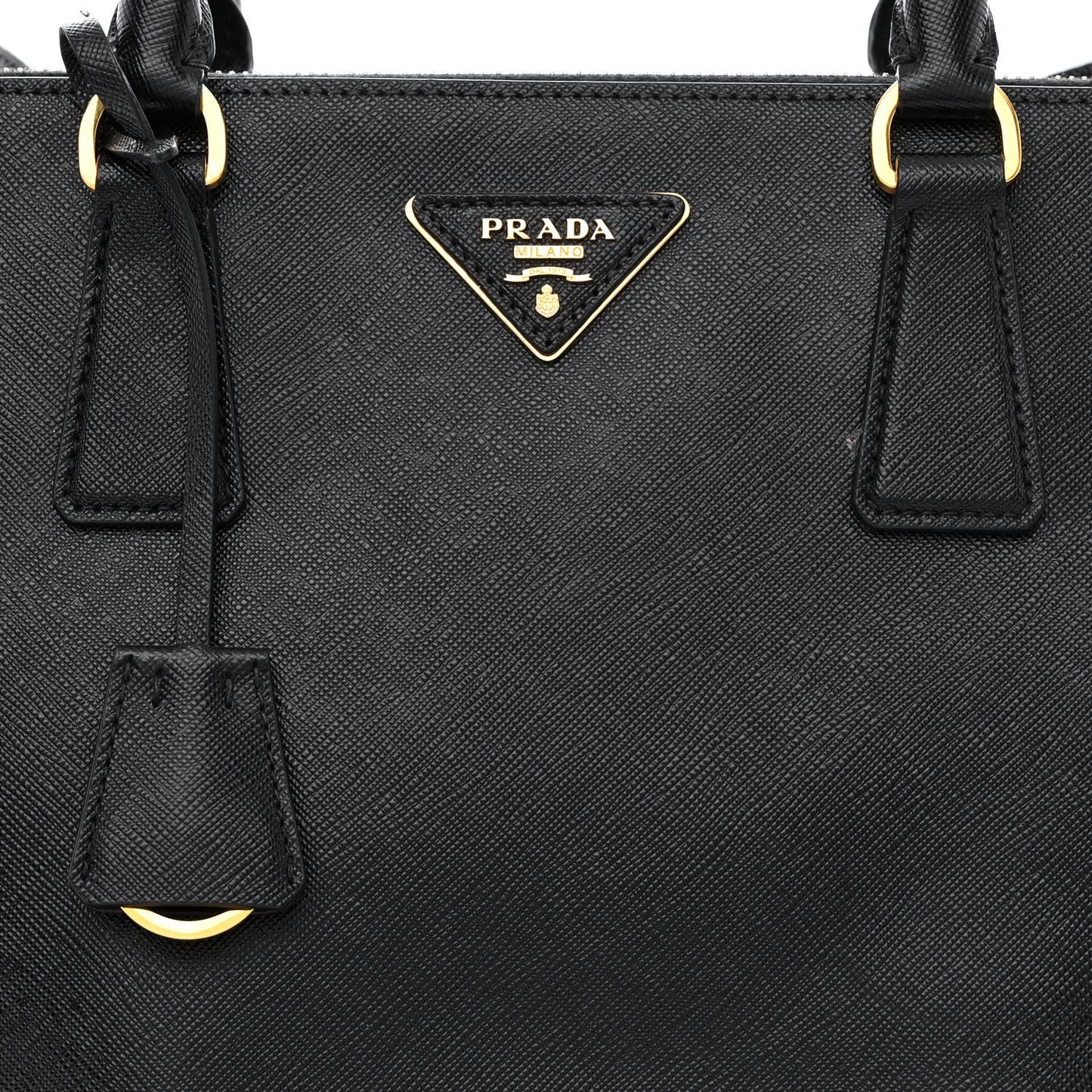 Saffiano Medium Galleria Double Zip Tote Black
