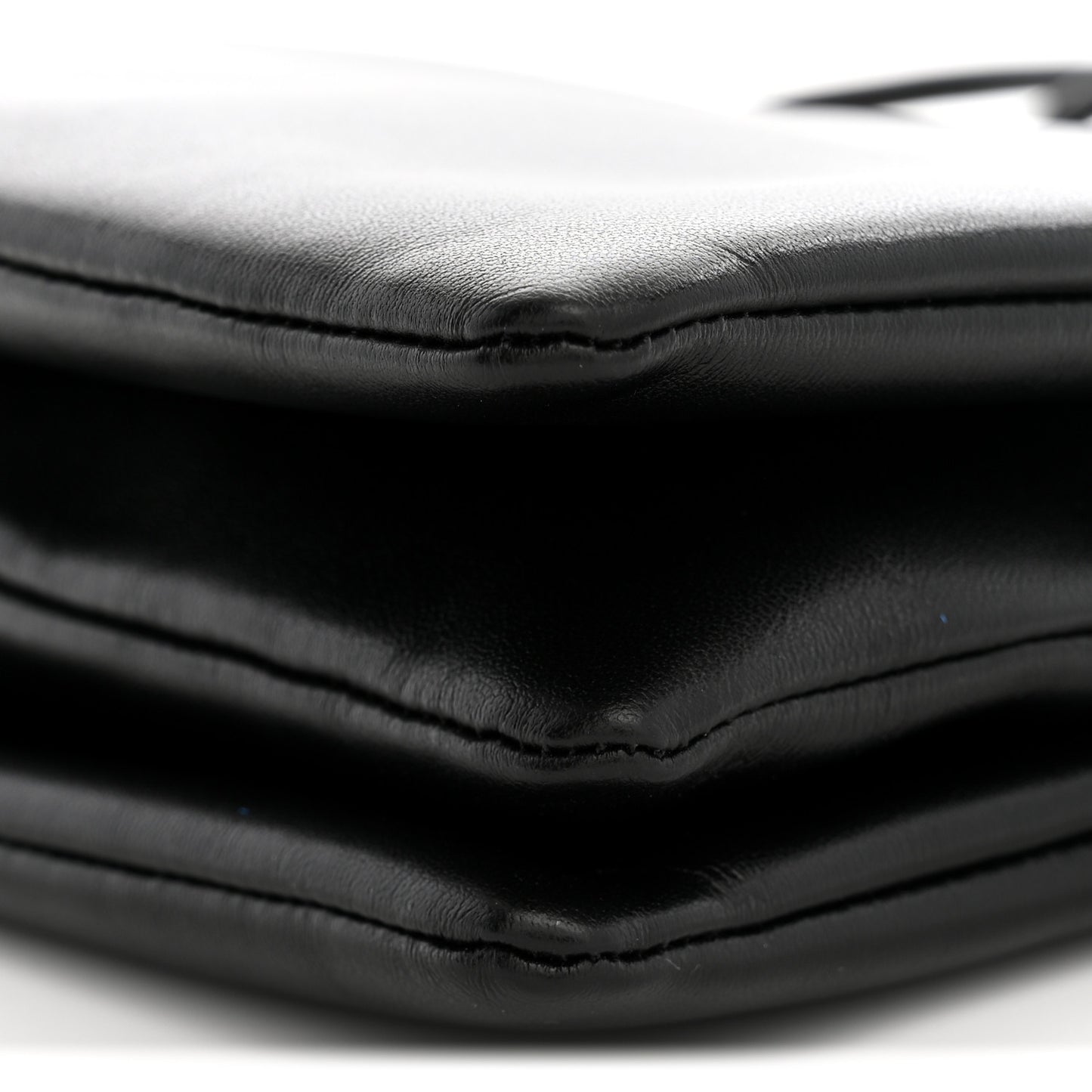 Smooth Lambskin Trio Flap Crossbody Bag Black