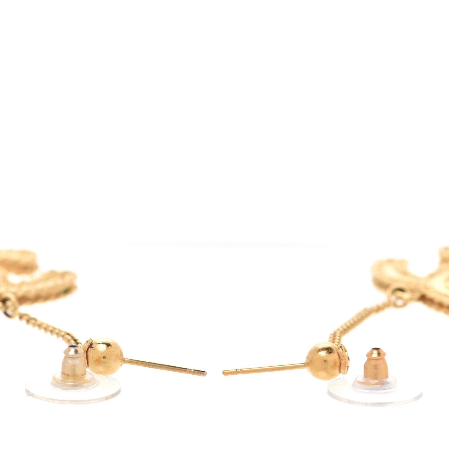 CC Drop Earrings Matte Gold