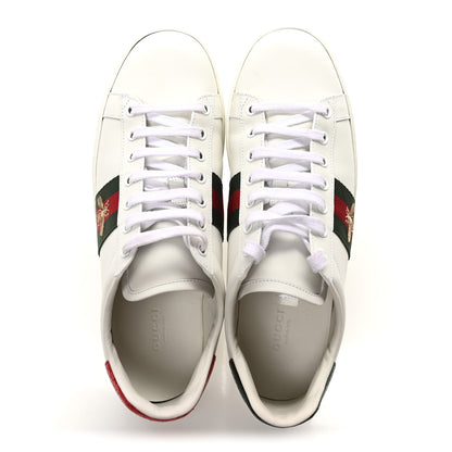 Gucci Calfskin Ayers Bee Embroidered Womens Ace Sneakers 39.5 White Red Flame Green 2 of 9