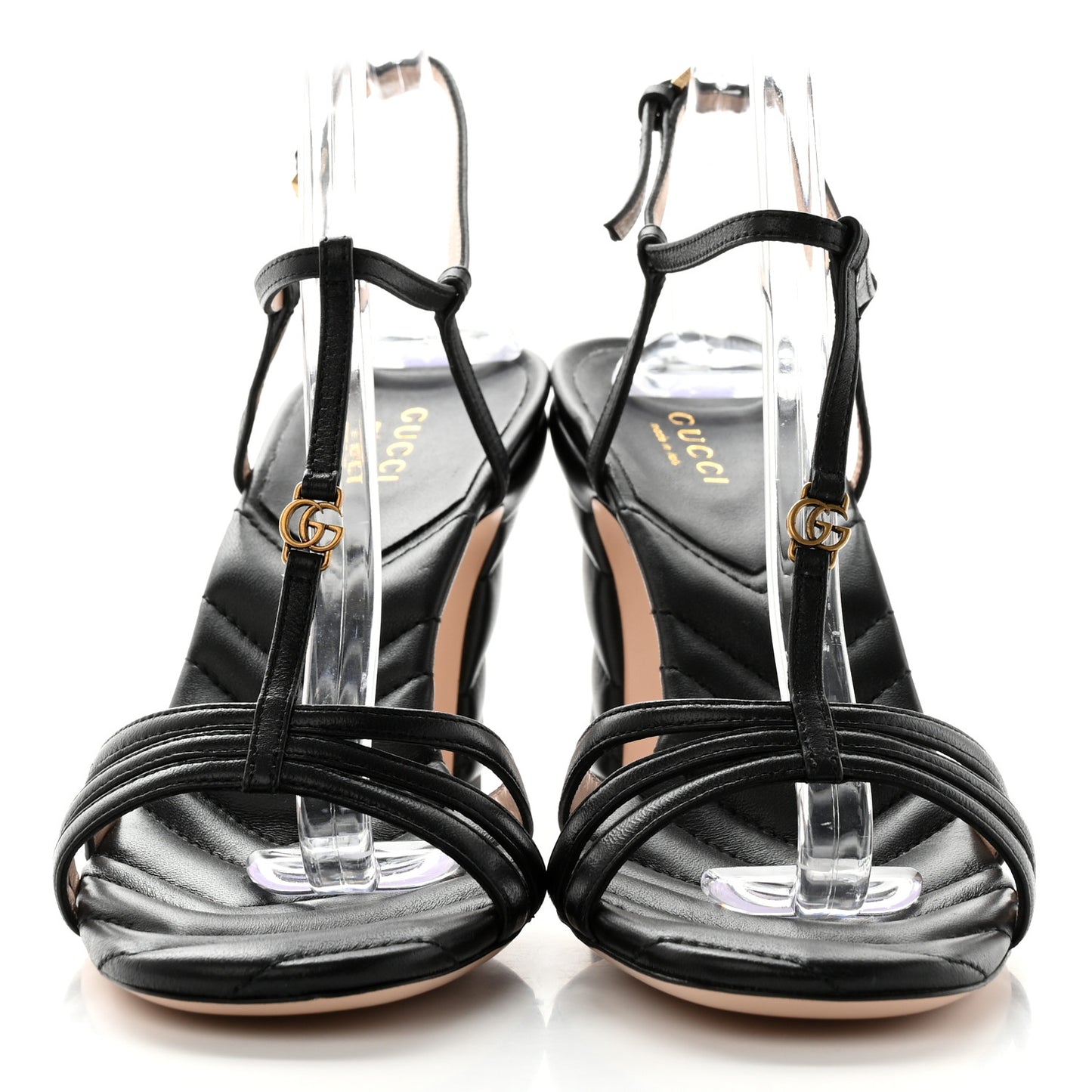 Nappa Matelasse T-Strap 40mm Sandals 40 Black