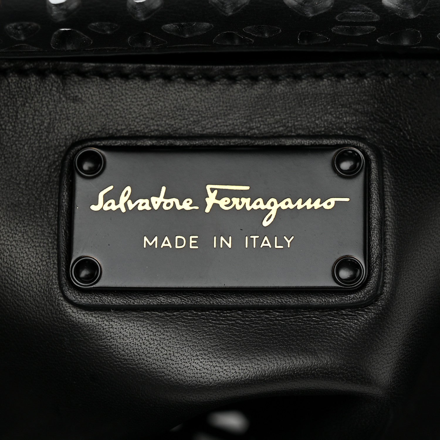 Salvatore Ferragamo Soft Calfskin Laser Cut Sofia Satchel Black 6 of 11