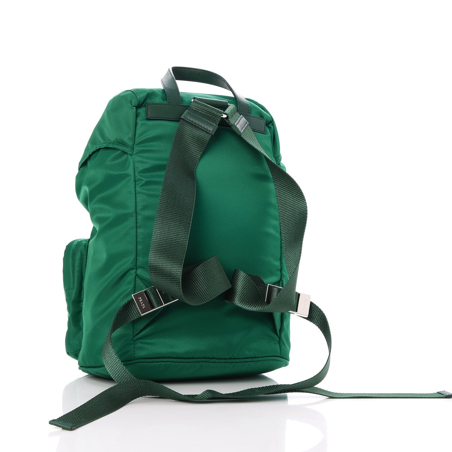Nylon Vela Saffiano Double Buckle Backpack Oleandro