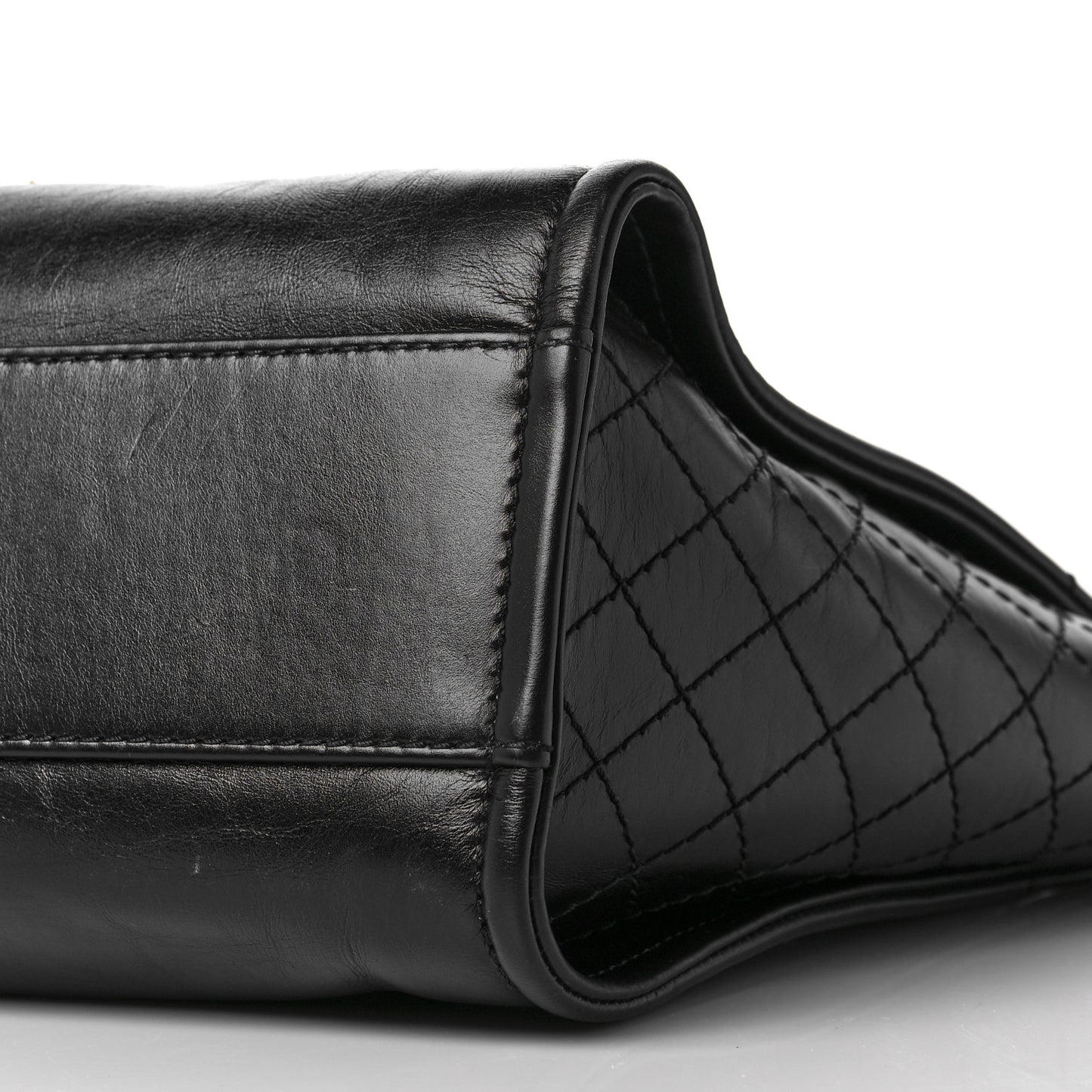 Aged Calfskin Small Charms Deauville Tote Black