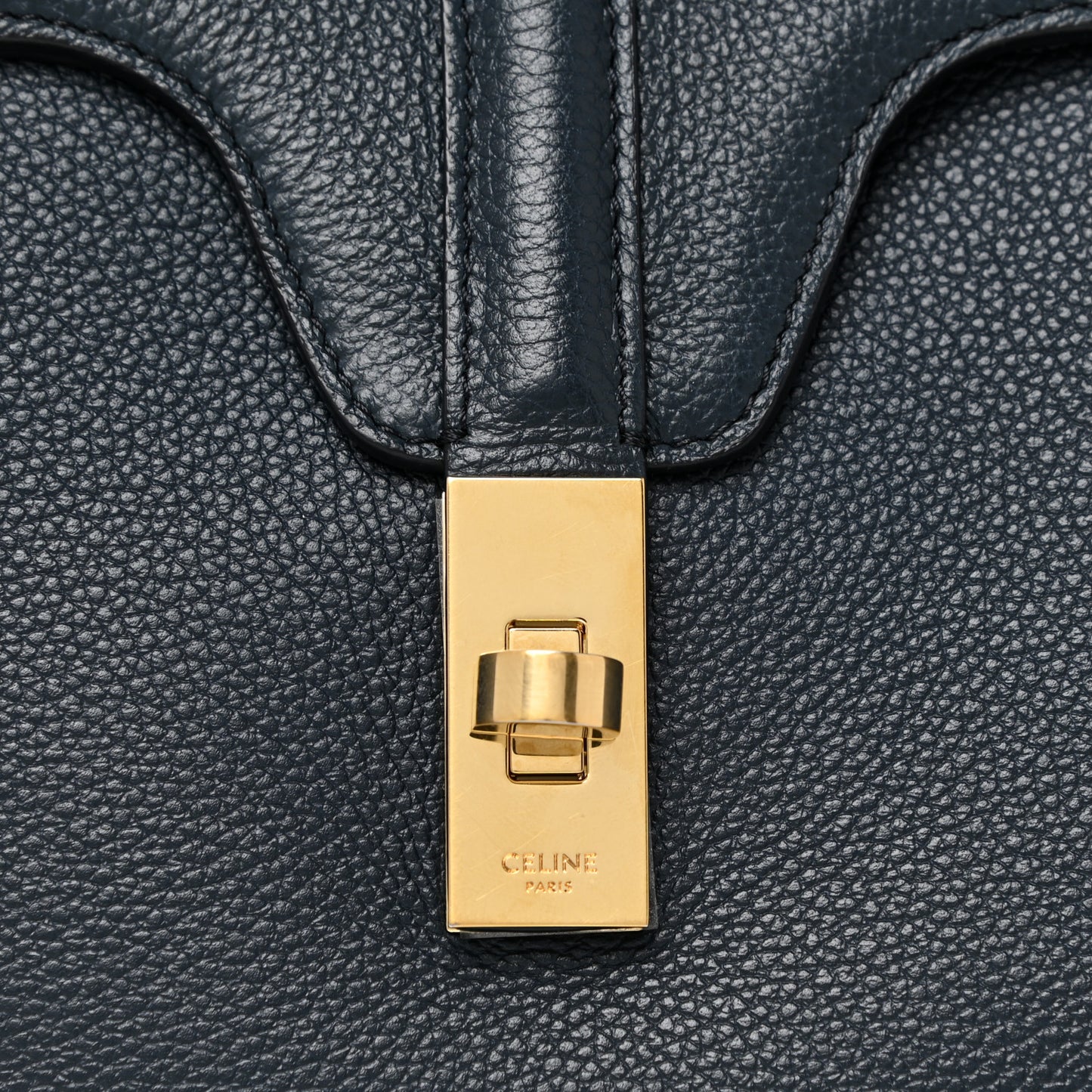 Supple Grained Calfskin Medium Soft 16 Bag Navy Blue