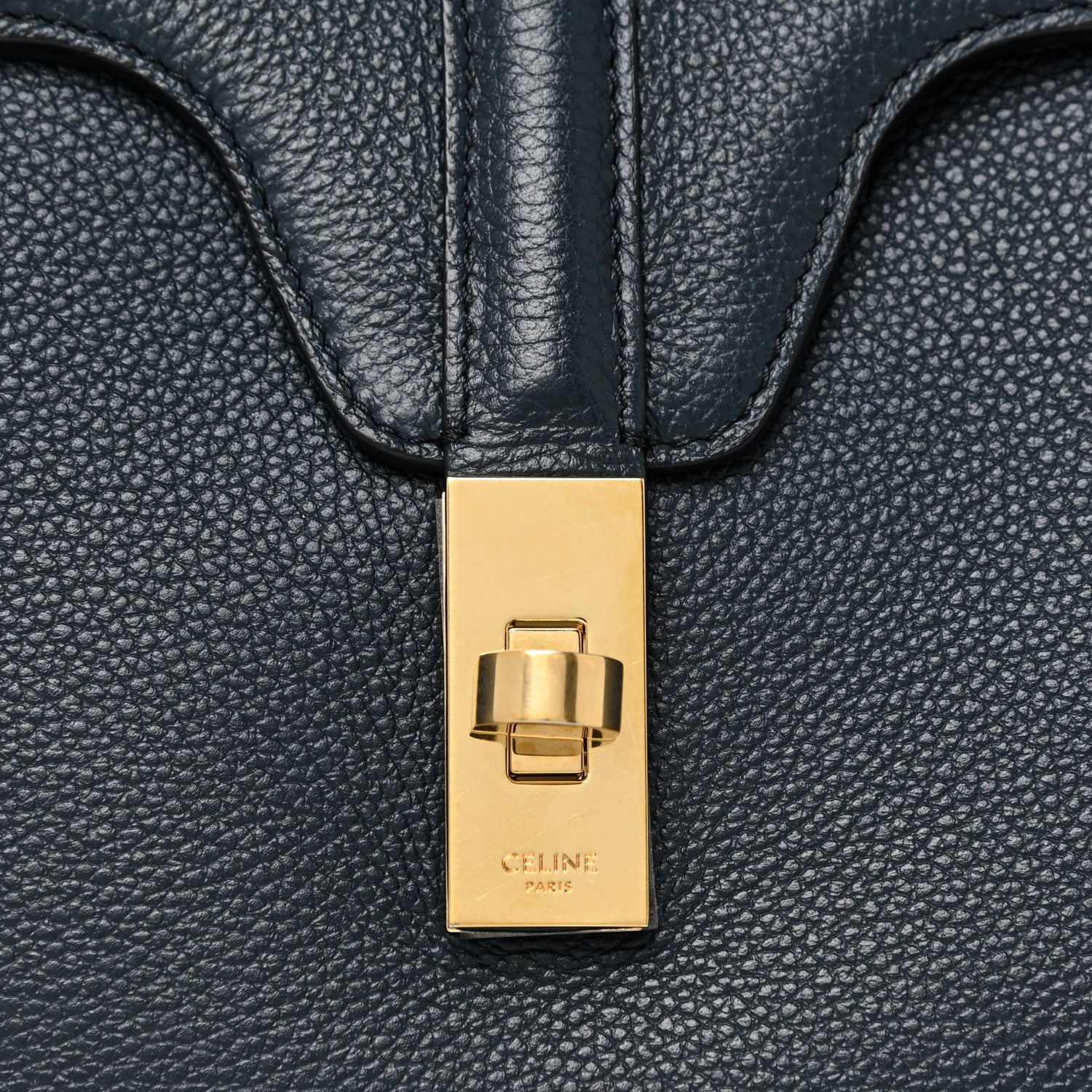 Celine Supple Grained Calfskin Medium Soft 16 Bag Navy Blue 6 of 8