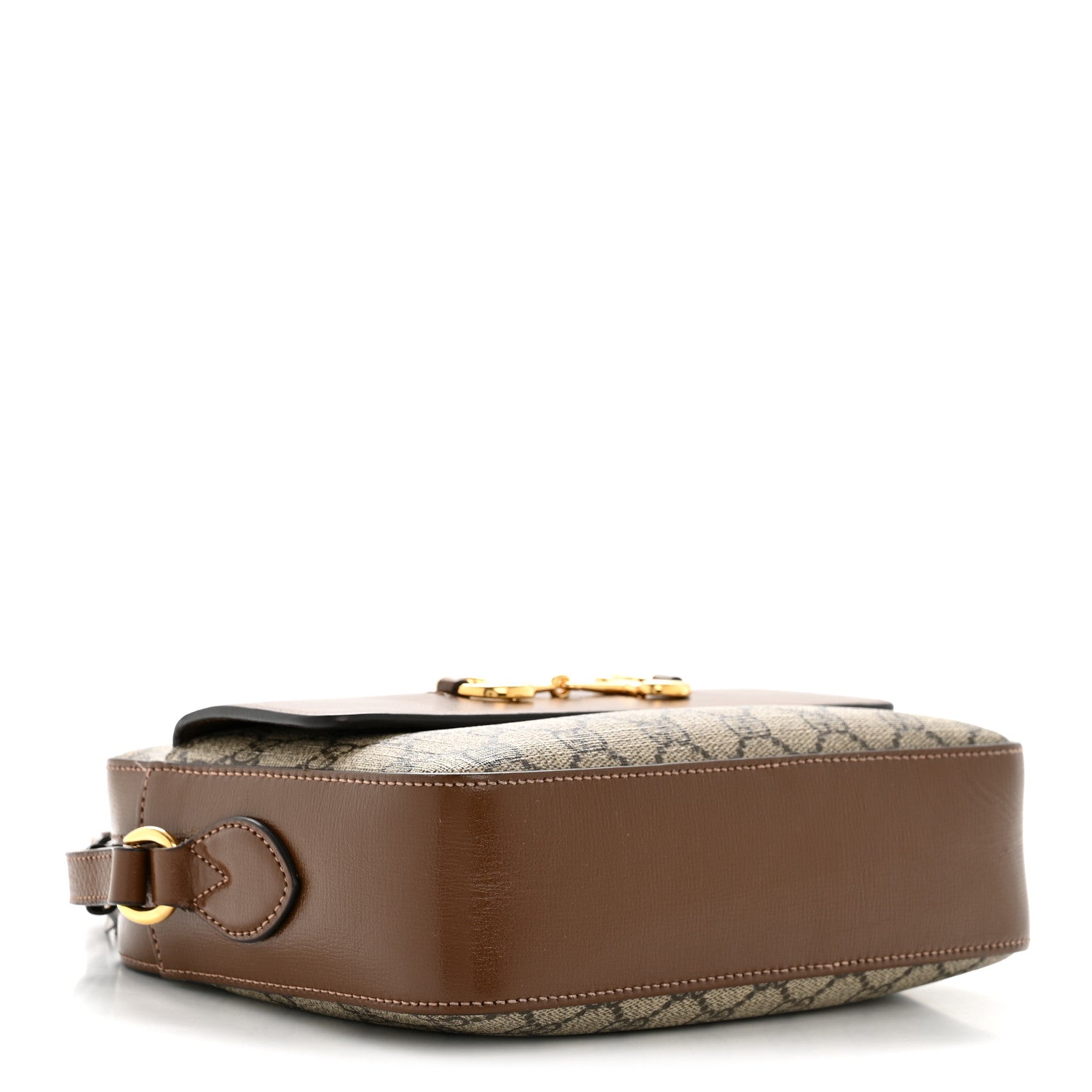 Gucci GG Supreme Monogram Small Horsebit 1955 Shoulder Bag Beige Brown Sugar 3 of 12