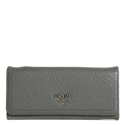 Prada Vitello Daino Flap Continental Wallet Marmo 1 of 9