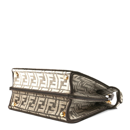 Fendi Chenille Vitello Seta FF Small Peekaboo I SEE U Satchel Tortora Nuvola 8 of 10