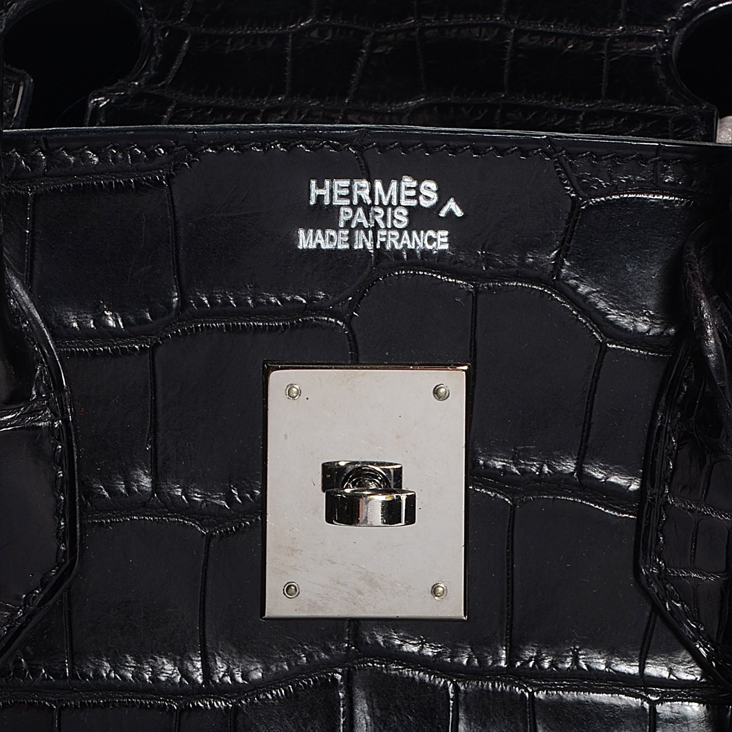 Hermes Matte Porosus Crocodile Birkin 35 Black 23 of 30