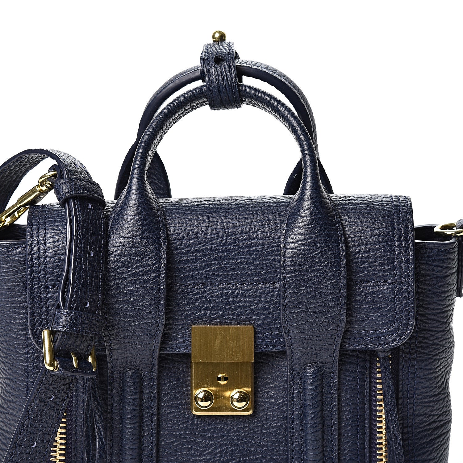 3.1 Phillip Lim 3.1 Textured Calfskin Mini Pashli Satchel Ink 7 of 9
