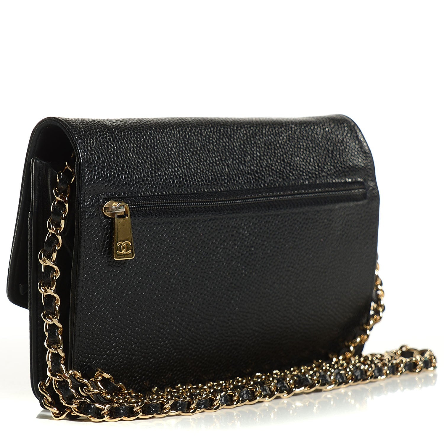 Chanel Caviar Timeless CC Wallet on Chain WOC Black 3 of 8