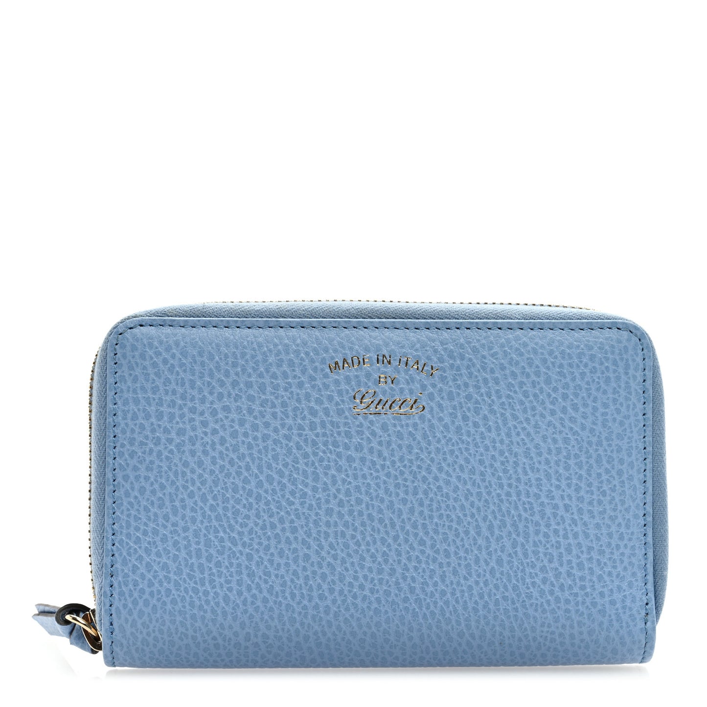 Dollar Calfskin Medium Swing Zip Around Wallet Light Blue