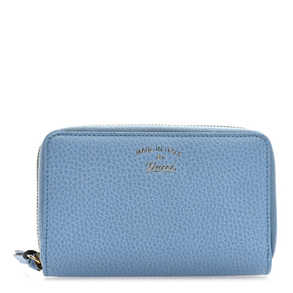 Gucci Dollar Calfskin Medium Swing Zip Around Wallet Light Blue 1 of 7
