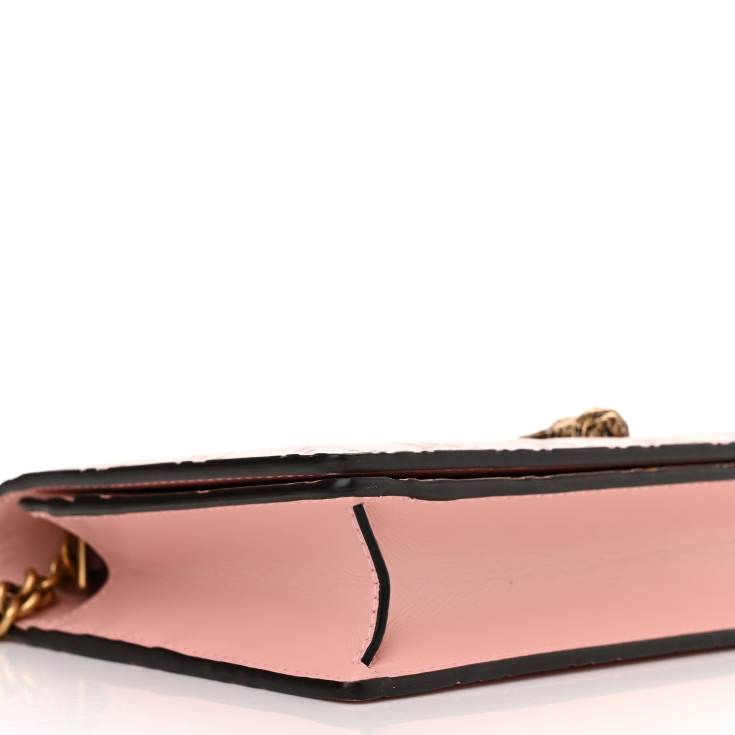 Guccissima Signature Crystal Cat Chain Wallet Light Candy Pink