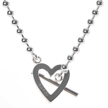 Gucci Sterling Silver Heart Toggle Necklace 4 of 6