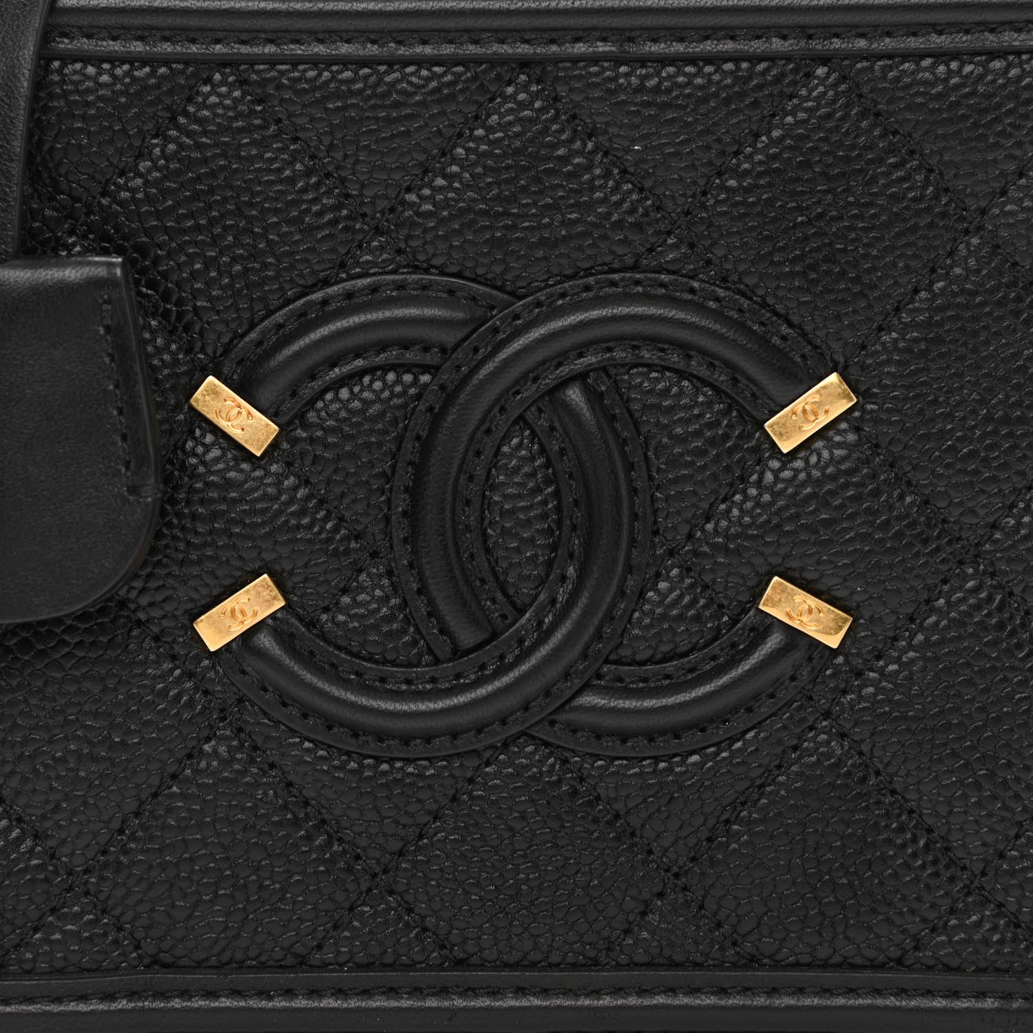 Chanel Caviar Quilted Small CC Filigree Vanity Case Black 8 of 10