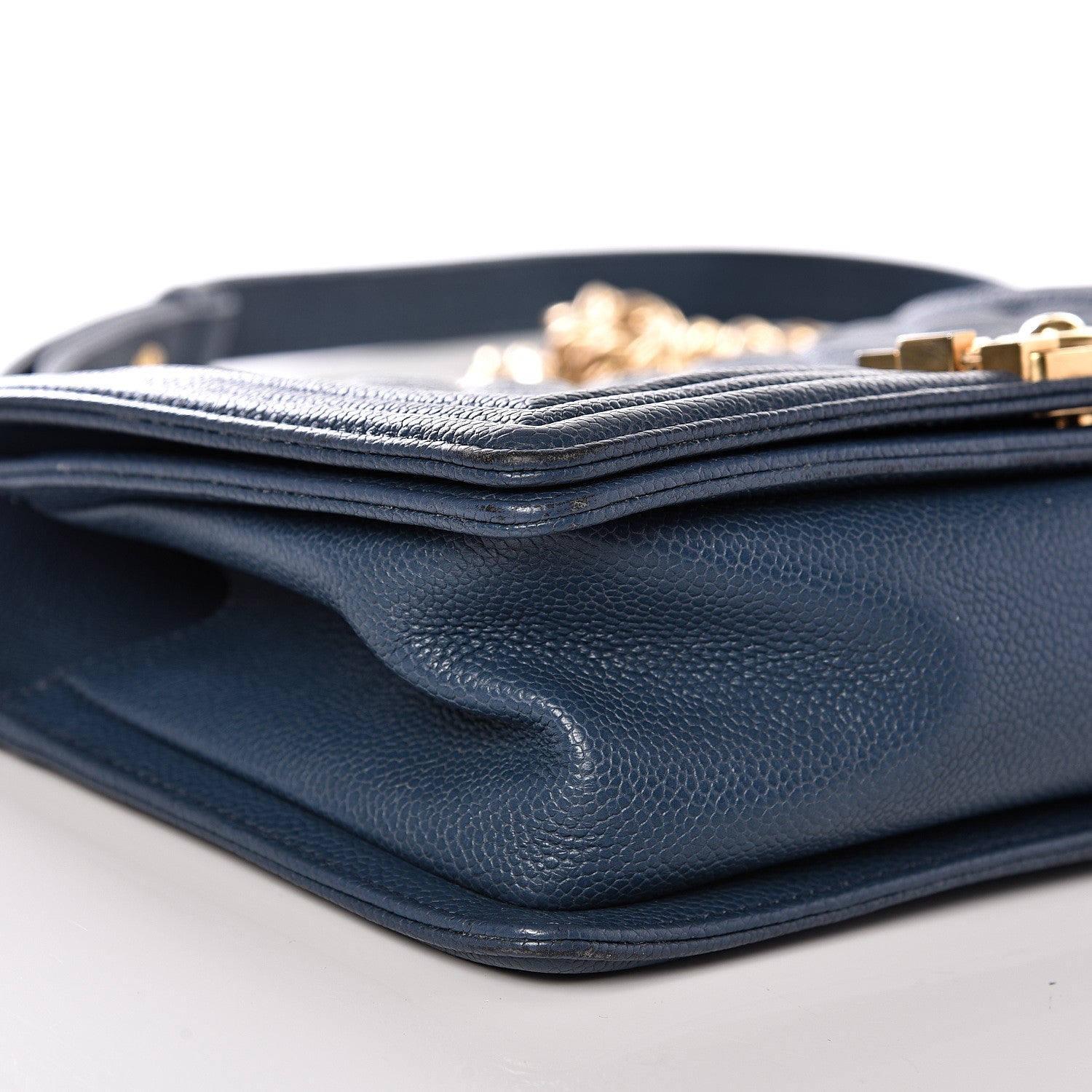 Chanel Caviar Quilted Medium Boy Flap Blue 7 of 14