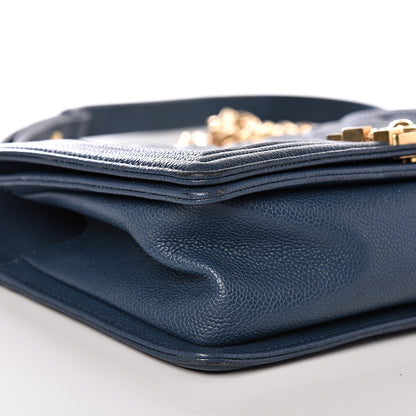 Chanel Caviar Quilted Medium Boy Flap Blue 7 of 14