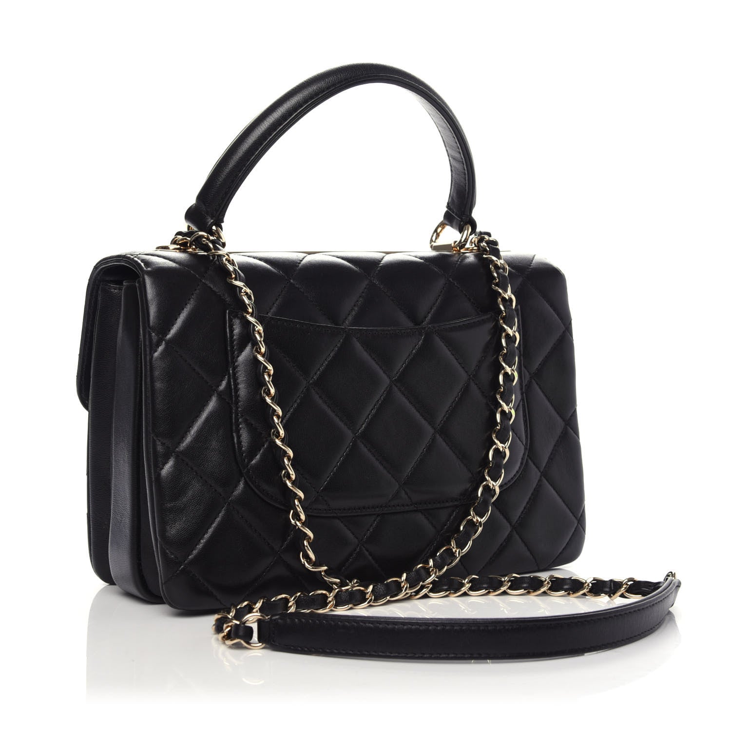 Chanel Lambskin Quilted Small Trendy CC Dual Handle Flap Bag Black 3 of 10