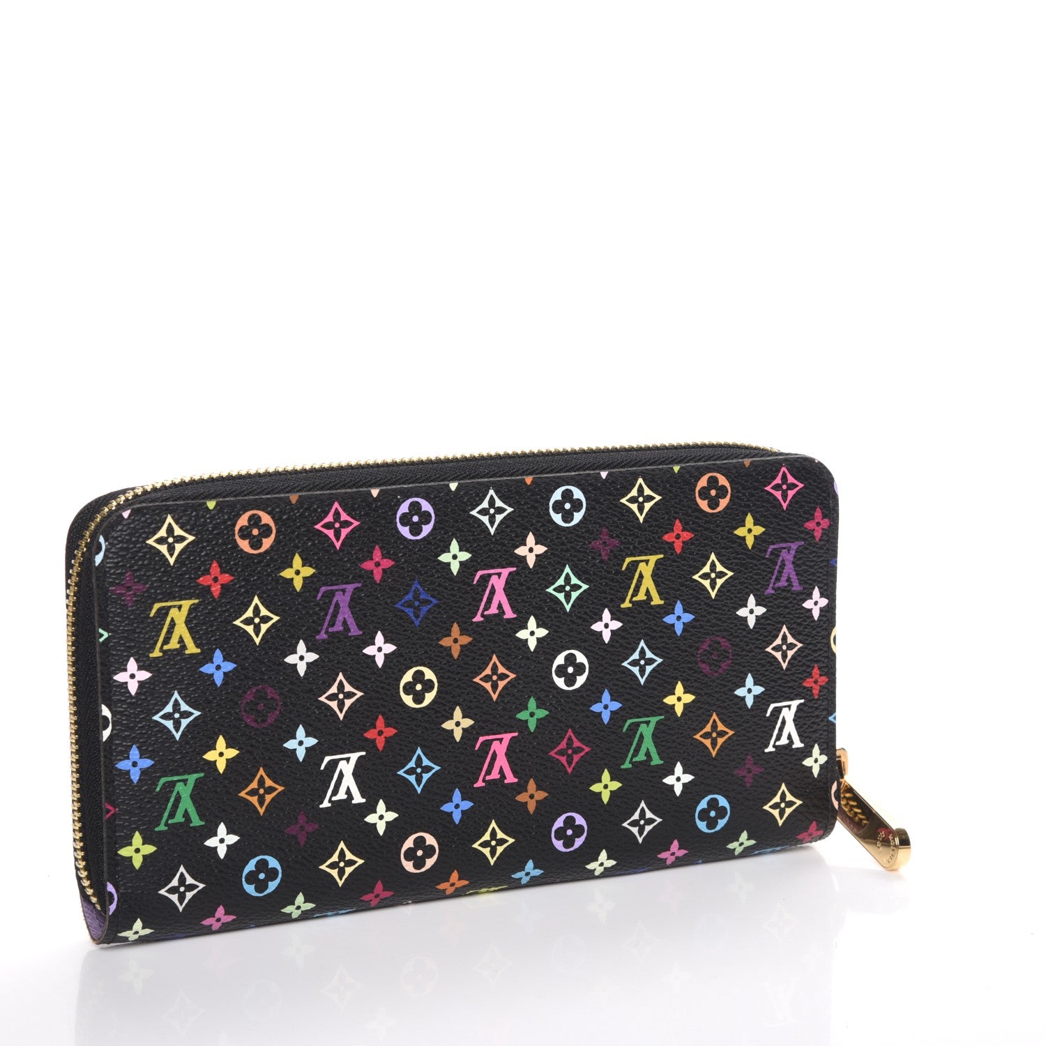 Louis Vuitton Monogram Multicolor Zippy Wallet Black Violet 3 of 7