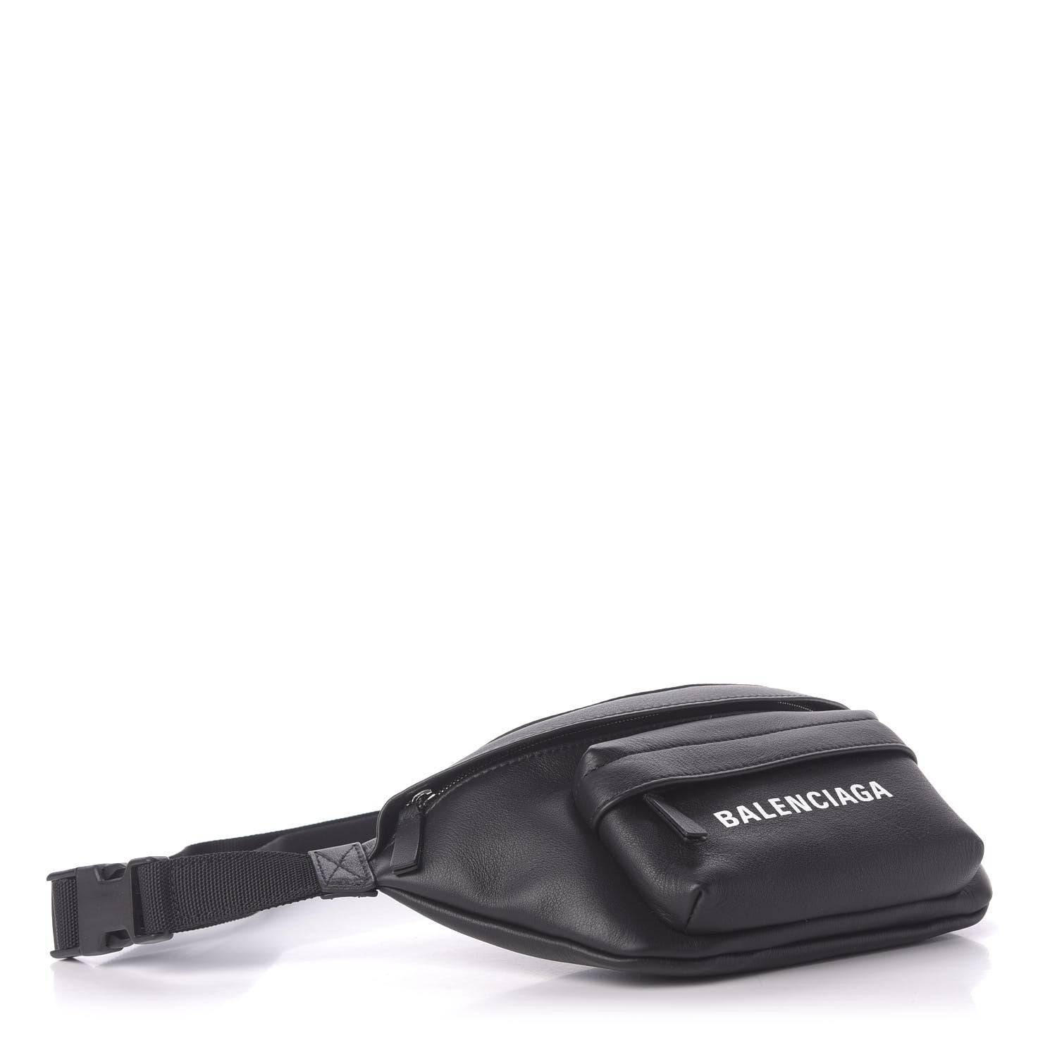 Balenciaga Smooth Calfskin Logo Everyday Beltpack XS Black White 4 of 9