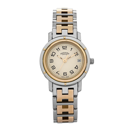 Hermes Stainless Steel 24mm Clipper Quartz Watch Gold 1 of 5