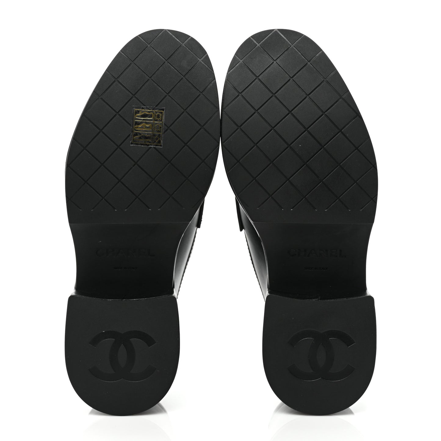 Calfskin CC Platform Loafers 35 Black