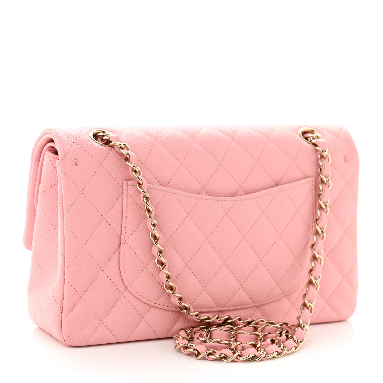 Chanel Caviar Quilted Medium Double Flap Pink 3 of 10