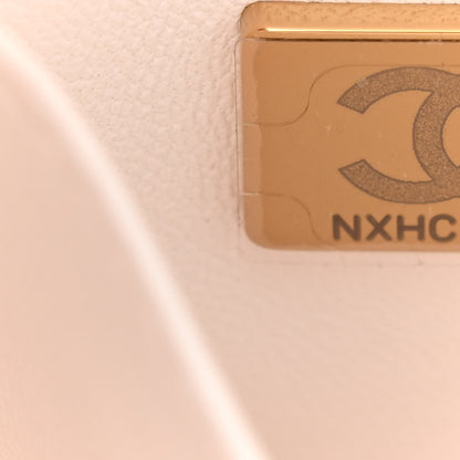 Chanel Caviar Quilted Small Coco Handle Flap White 7 of 11