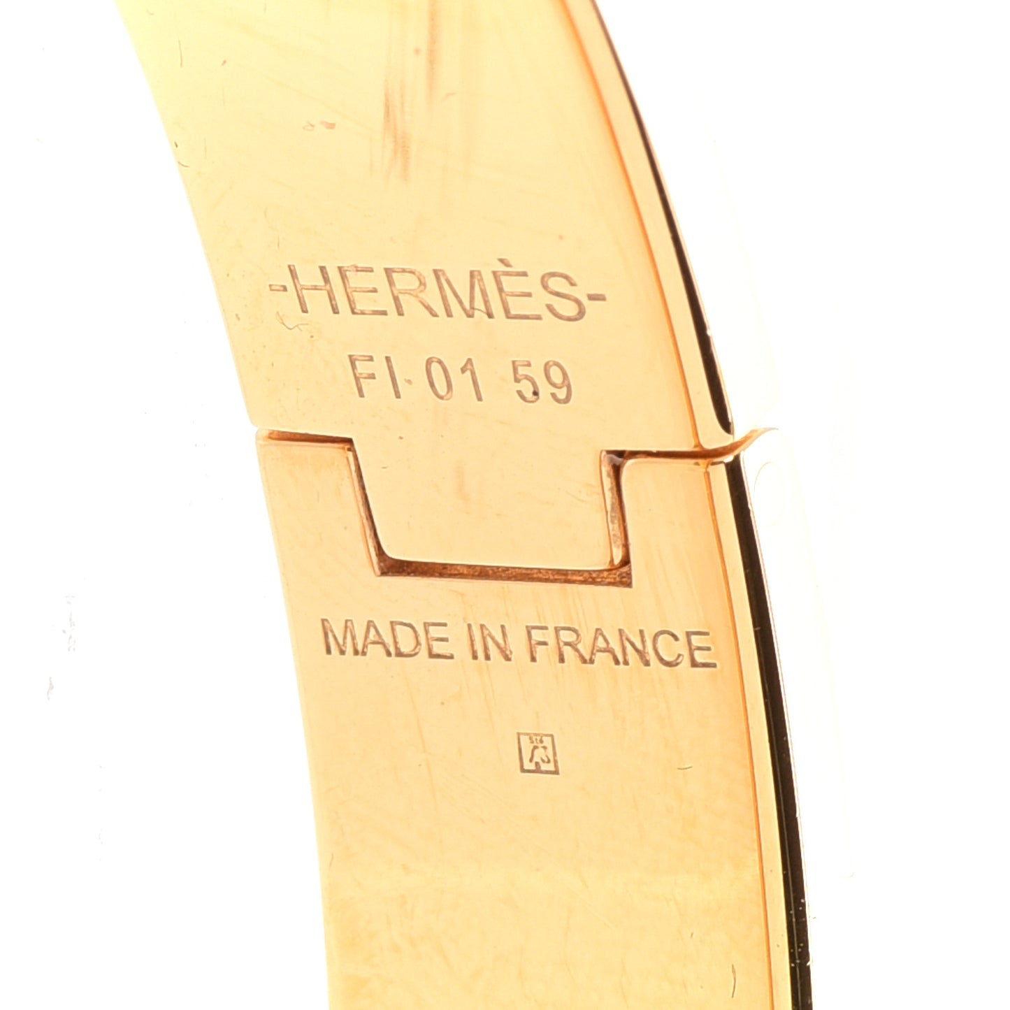Enamel Narrow Clic Clac H Bracelet GM Marron Glace