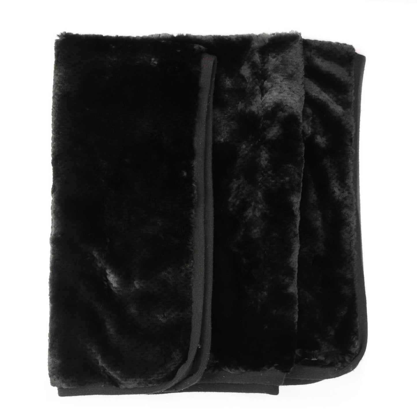 Rabbit Fur Throw Blanket Black