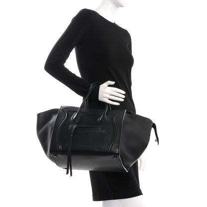 Celine Supple Calfskin Medium Phantom Luggage Black 2 of 11