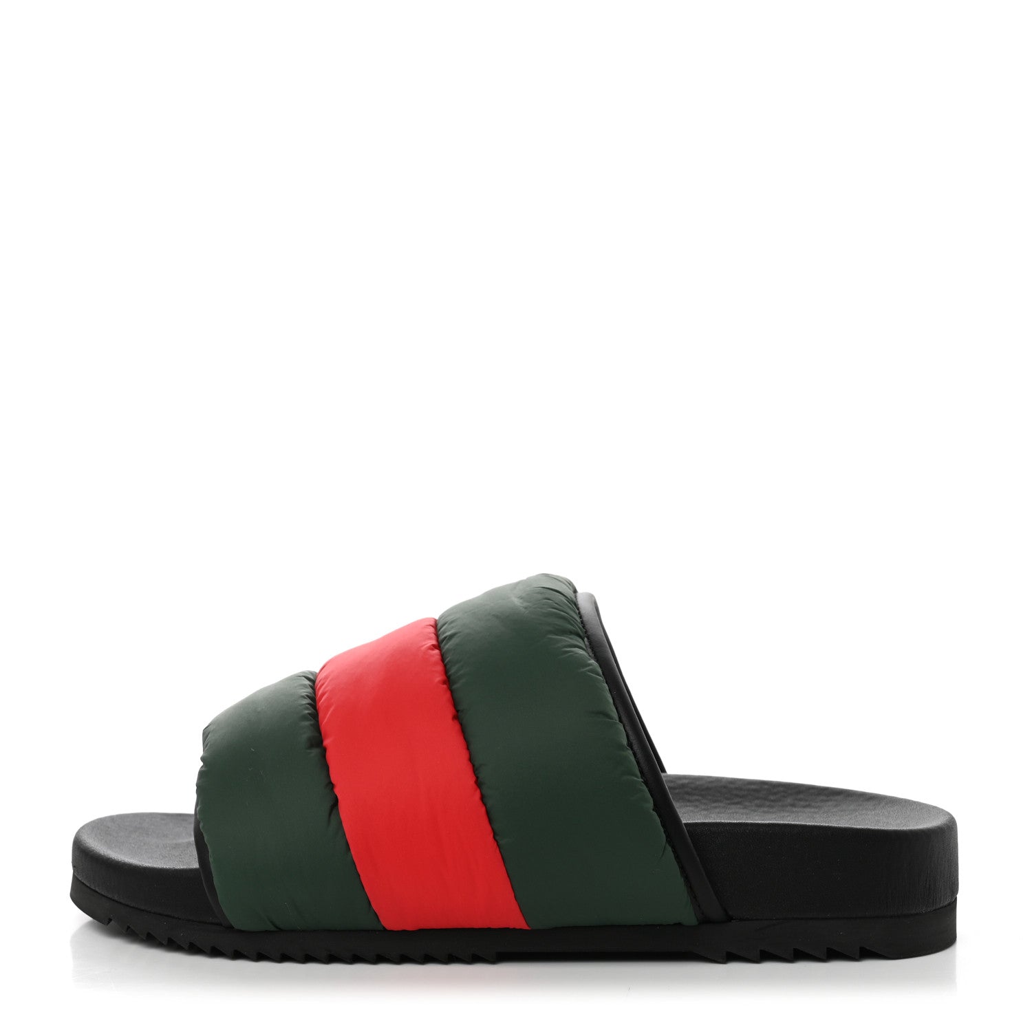 Gucci Nylon Web Womens Slide Sandals 38 Black Green Red 1 of 9